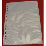 Vitt plastblad 3 fickor på varje sida för små brev 20-pack